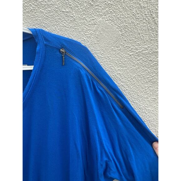 Chicos Womens Shirt Size 2 (Medium) Blue Long Sleeve Zipper Shoulder - Picture 3 of 11